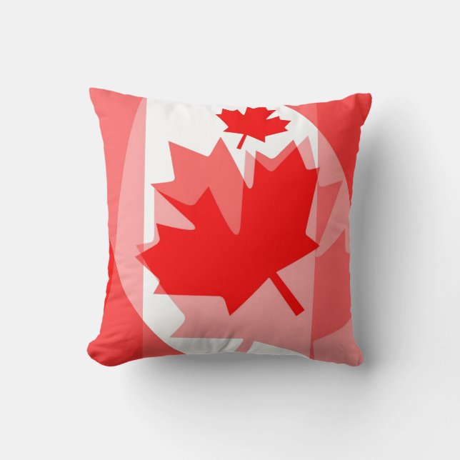 Coussin Style canadien Feuille d'érable rouge en couches C (Recto)