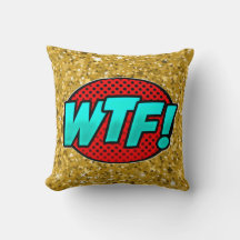Style comique Pop Art Retro Blue Aqua Red Gold WTF