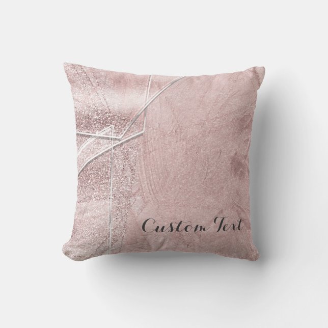 Coussin Style de design de verre en cristal rose Shimmer (Recto)