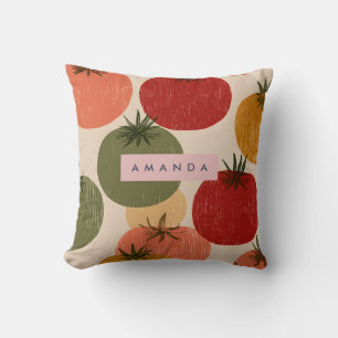 Coussin Style de jardin de tomates rétro personnalisé