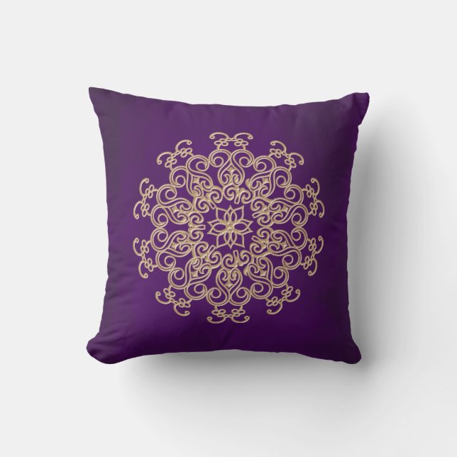 Coussin Style de POURPRE et d'Indien d'or (Recto)
