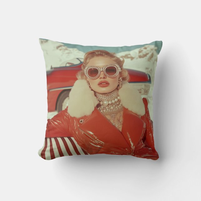 Coussin Style d'hiver rétro et glamour dans un cadre alpin (Recto)
