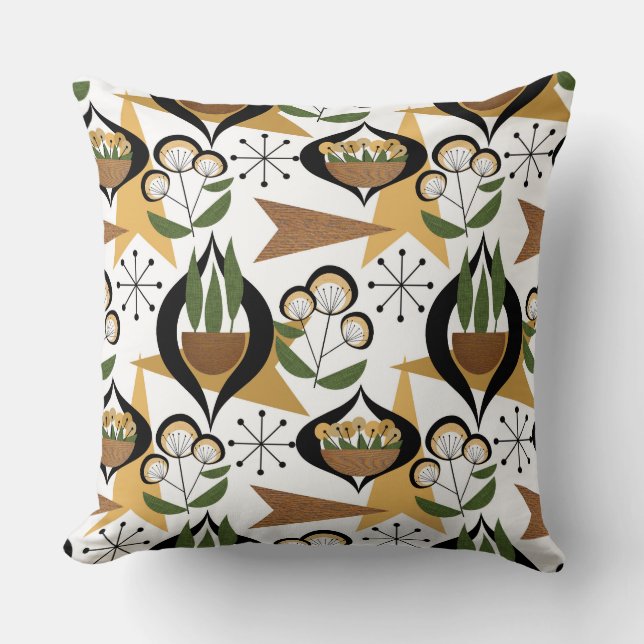 Coussin Style du milieu du siècle | PLANTE | Style Cinquan (Recto)