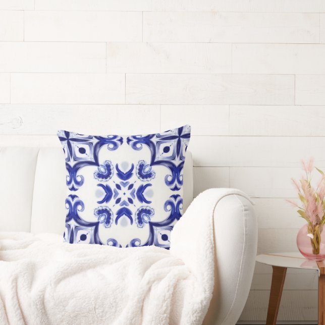 Coussin style italien, majolica, carreaux, (Canapé)