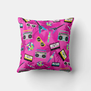 Coussin Style Memphis Neo rose tendance 80s abstrait