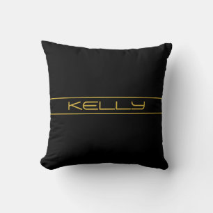 Coussin Style moderne et modifiable Texte Or & Grilles