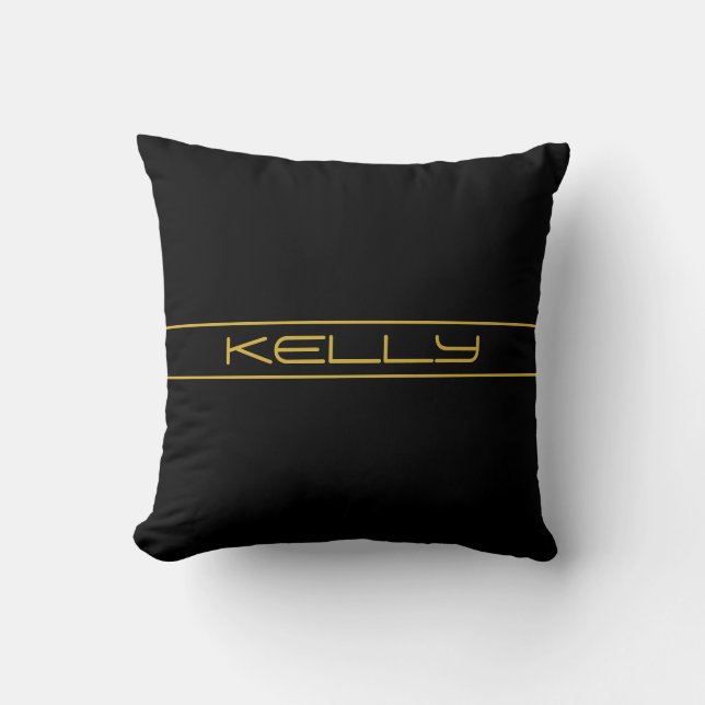 Coussin Style moderne et modifiable Texte Or & Grilles (Recto)