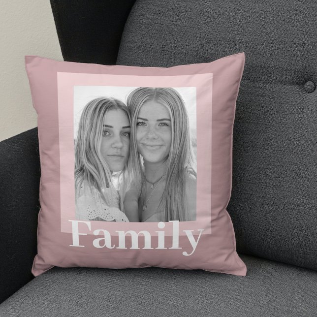 Coussin Style moderne et rose | Photo | Cadeau familial (Créateur téléchargé)