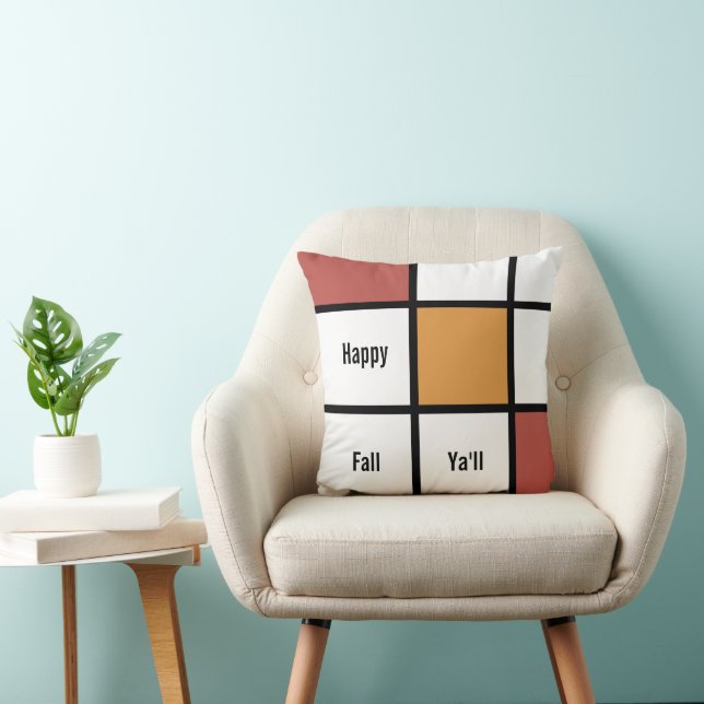 Coussin Style Mondrial Or Rouille Personnalisable (Chaise)