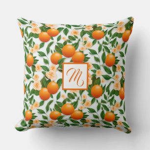 Coussin Style Monogrammed Valencia Orange Décoratif