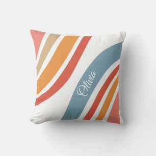 Coussin Style rétro coloré design arc-en-ciel