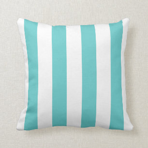 Coussin Style scandinave moderne aqua rayures turquoise