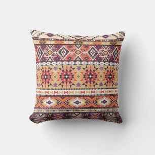 Coussin Style tribal coloré, motif dynamique et transparen