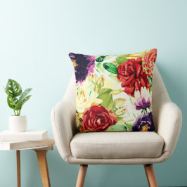 Coussin Style vintage Grandes aquarelles