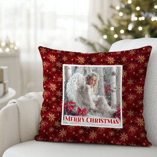 Coussin Stylish Angel Rouge Or Personnalisé Nom Personnali