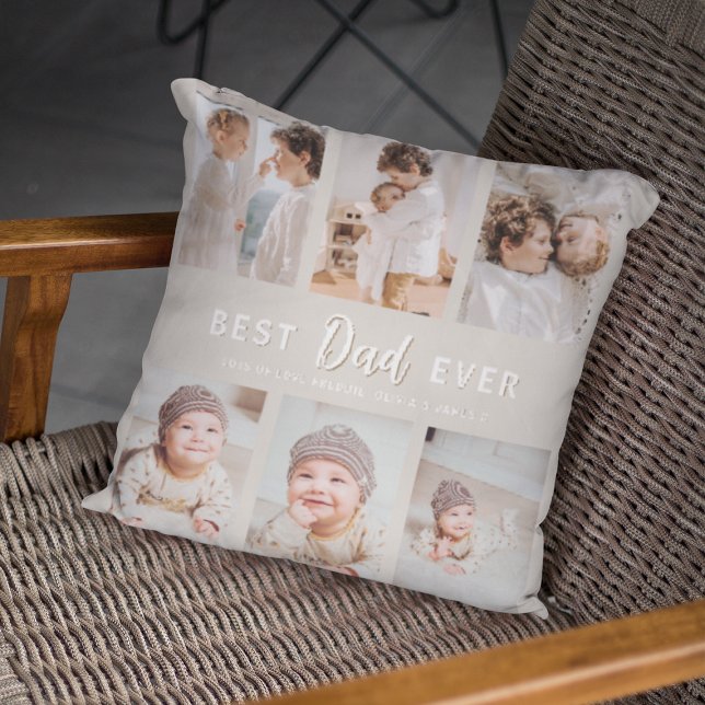 Coussin Stylish Best Dad Ever Throw Pillow (Créateur téléchargé)