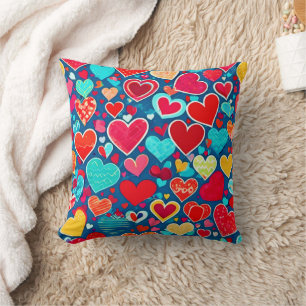 Coussin Stylish Romance : Coeurs Chics Élégance