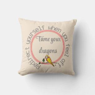 Coussin Subtil Tan Natural Personnaliser Texte Bird