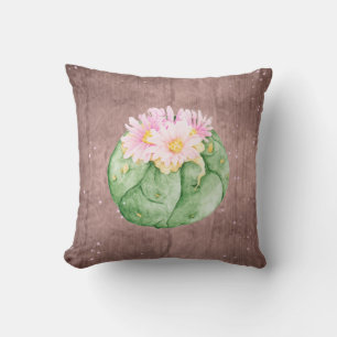 Coussin Succulentes aquarelles rustiques, recto-verso