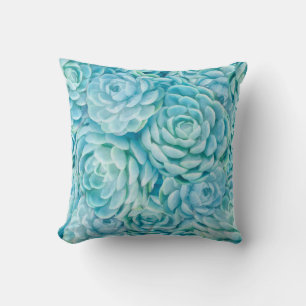 Coussin Succulents bleus