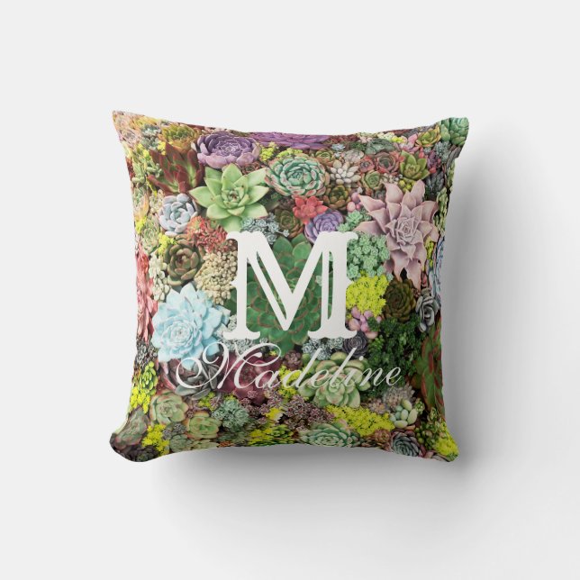Coussin Succulents colorés (Recto)