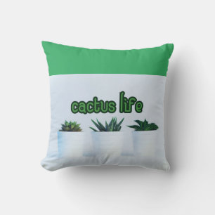 Coussin Succulents Pots Cactus Life