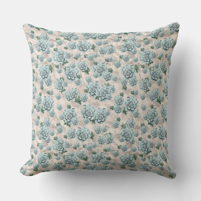 Coussin Succulents sur le Beach Motif (Recto)