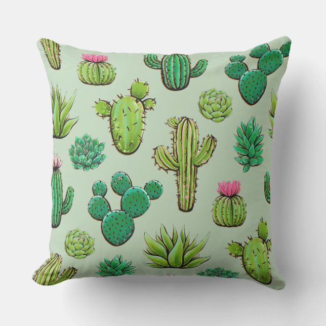 Coussin Succulents verts (Recto)