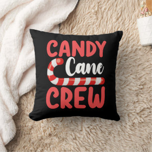 Coussin Sucre de canne Équipage de Noël Famille de vacance
