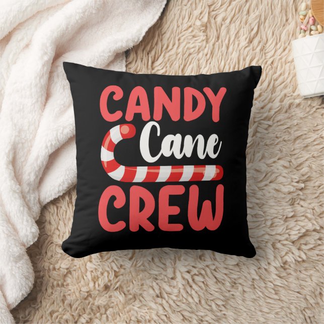 Coussin Sucre de canne Équipage de Noël Famille de vacance (Couverture)