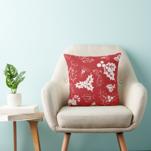 Coussin Sucre de canne Holly   Pillow Red Holiday