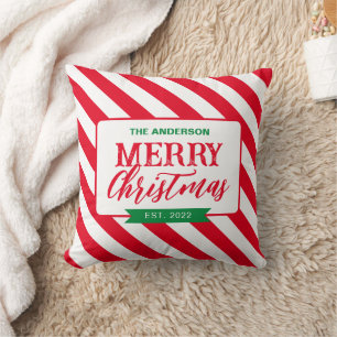 Coussin Sucre de canne  Motif Joyeux Noël