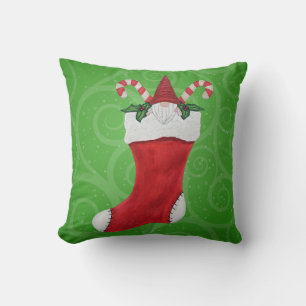 Coussin Sucres de canne de Noël Gnome Red Casquette en sto