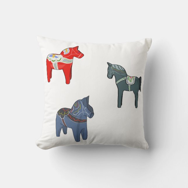 Coussin Suède Dala Horse Dalecarlian suédois (Recto)