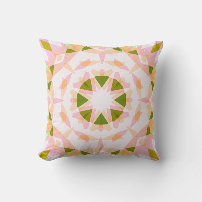 Coussin Sugar Rose Printemps Green Star Dopamine Décor Art (Recto)