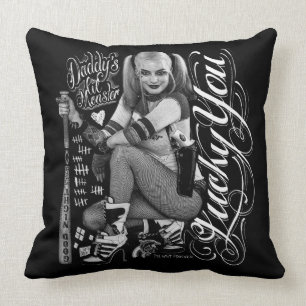Coussin Suicide Squad   Harley Quinn Typography Photo