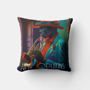 Coussin Suis New Orleans Jazz Trumpet Player À NOLA