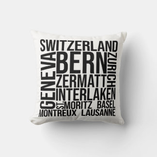 Coussin Suisse Villes Word Art - Berne Voyage