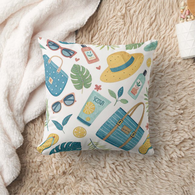 Coussin Summer Beach Essentials Pattern (2) (Couverture)