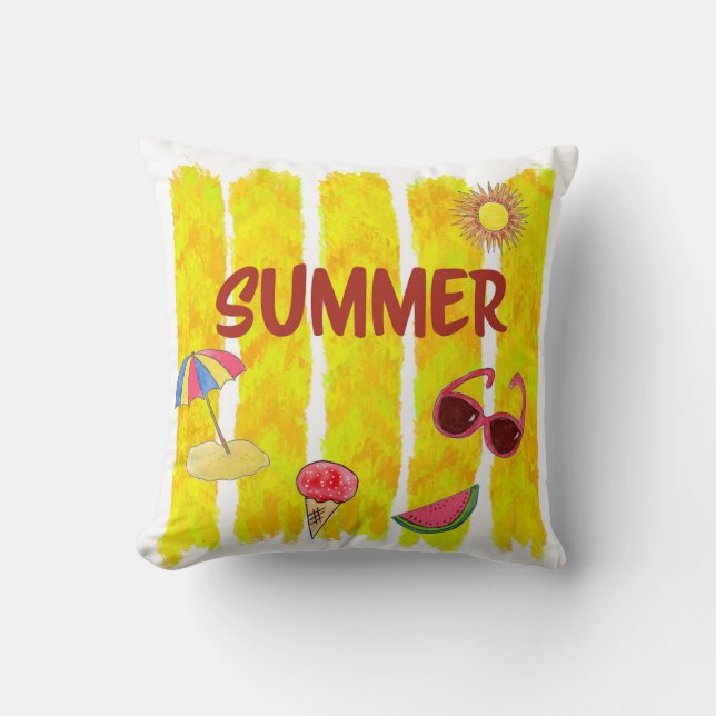 Coussin Summer Brushstroke Design (Recto)