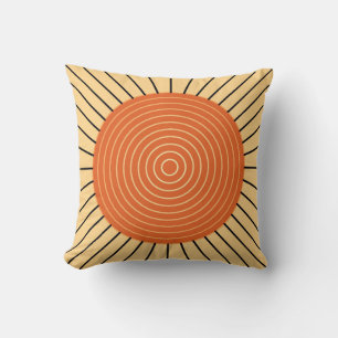 Coussin Sunburst géométrique moderne - Mandarin Orange