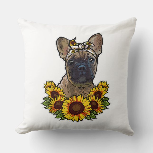Coussin "Sunflower Decor Frenchie For Dog Lover Mama Dog D (Recto)