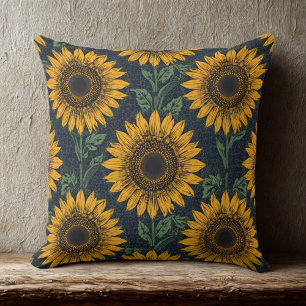 Coussin Sunflower et Cheetah Motif d'impression