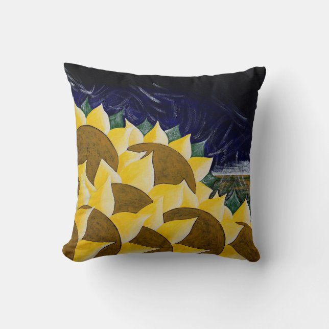Coussin Sunflowers Harvest Folk Art (Recto)