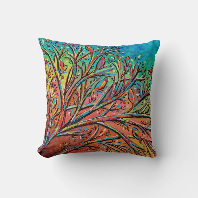Coussin Sunrise Treetop Birds II (Recto)