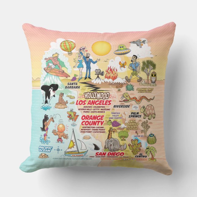 Coussin Sunset de Californie du Sud (Recto)