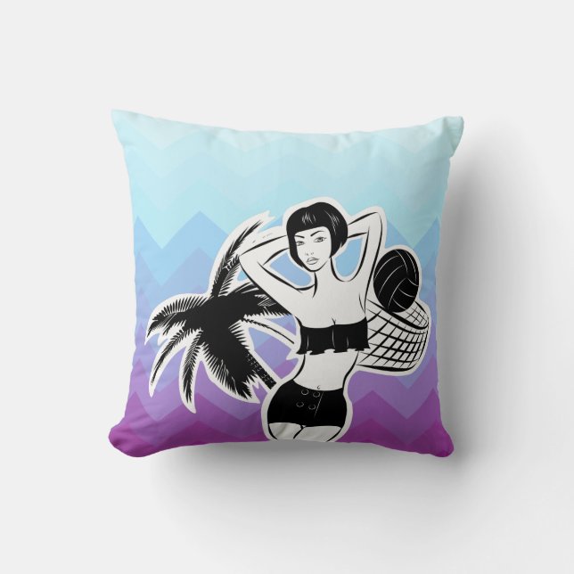 Coussin Sunset Resort Chevron Print (Recto)