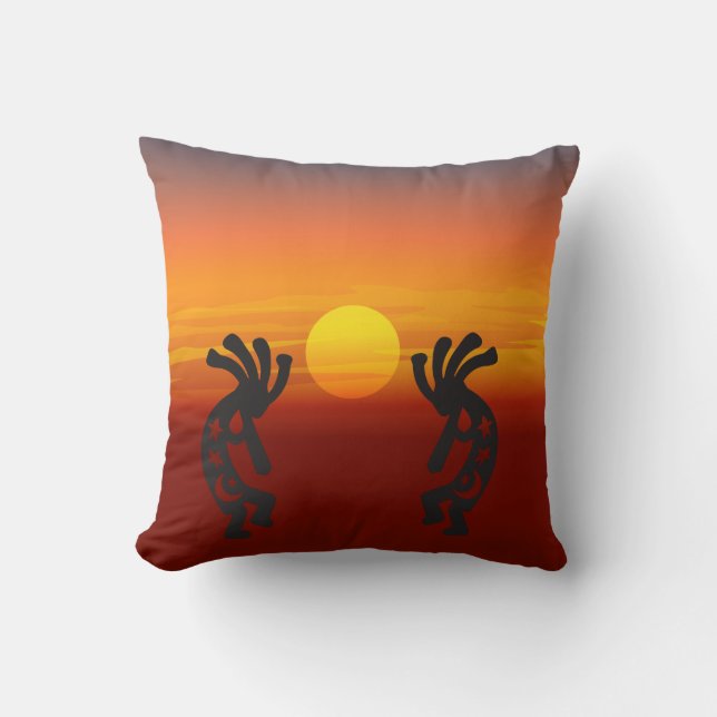 Coussin Sunset Sud-Ouest Kokopelli (Recto)