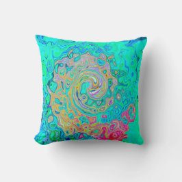 Coussin Super Abstrait Rainbow Liquid Swirl