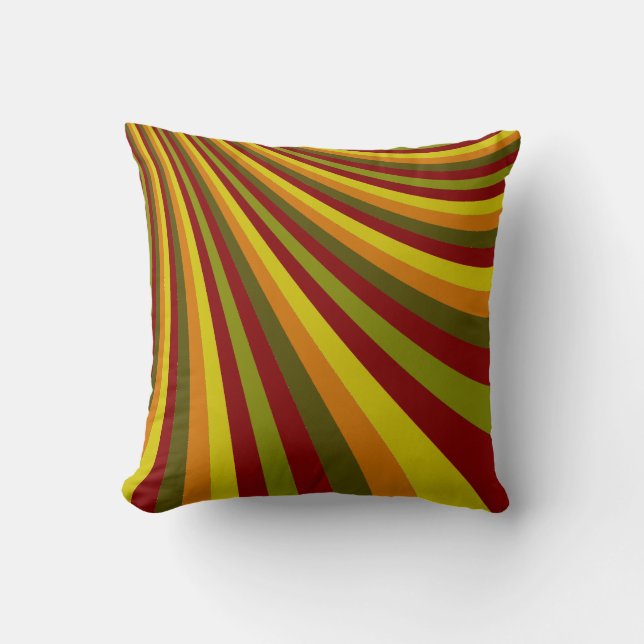Coussin Super Rouge Jaune Orange Vert Grandes Motifs (Recto)